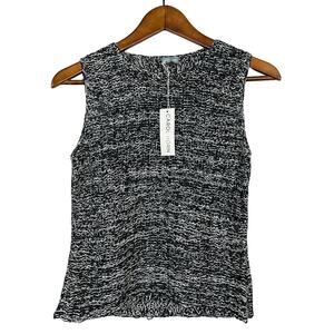 Vintage Deadstock Carol Horn Woven Knit Top Sleeveless Grey - S